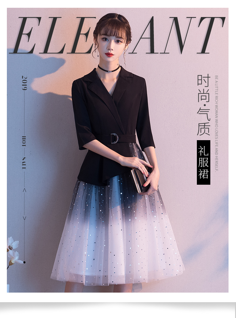 Yi Di Xiaos temperament banquet small evening dress, short for women, can be worn in Hepburn style adult host fantasy fairy dress. | deposit bonus casino, coin qq slot, raja mpo777, cq9demo(图1)
