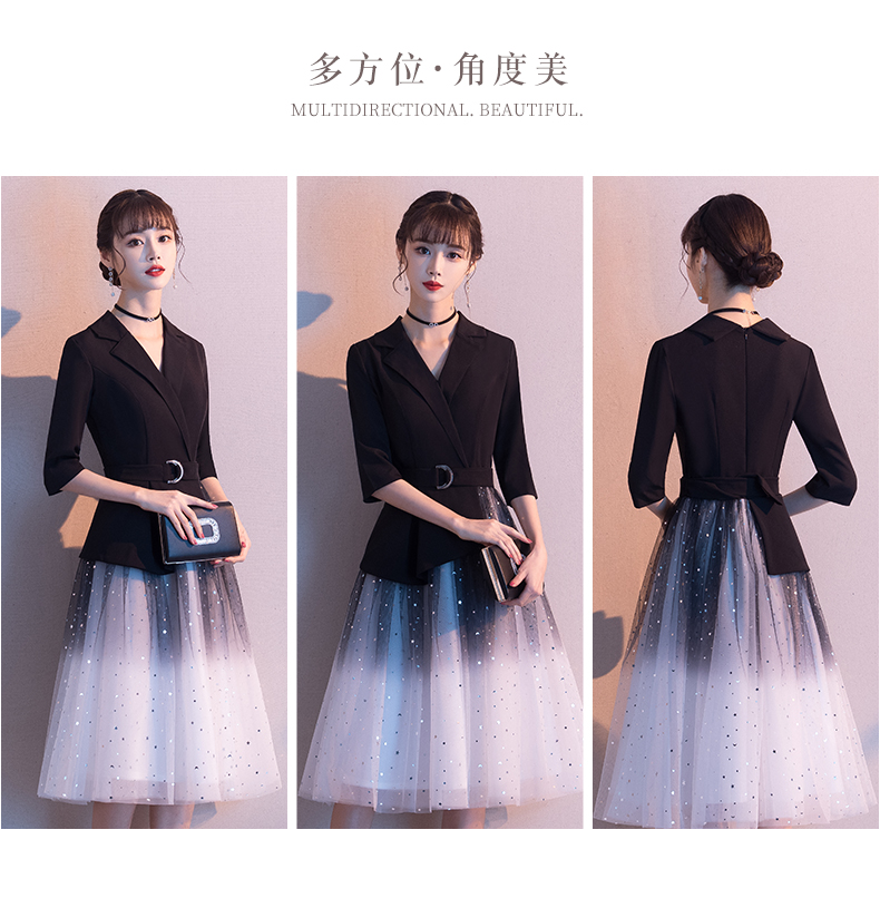 Yi Di Xiaos temperament banquet small evening dress, short for women, can be worn in Hepburn style adult host fantasy fairy dress. | deposit bonus casino, coin qq slot, raja mpo777, cq9demo(图7)