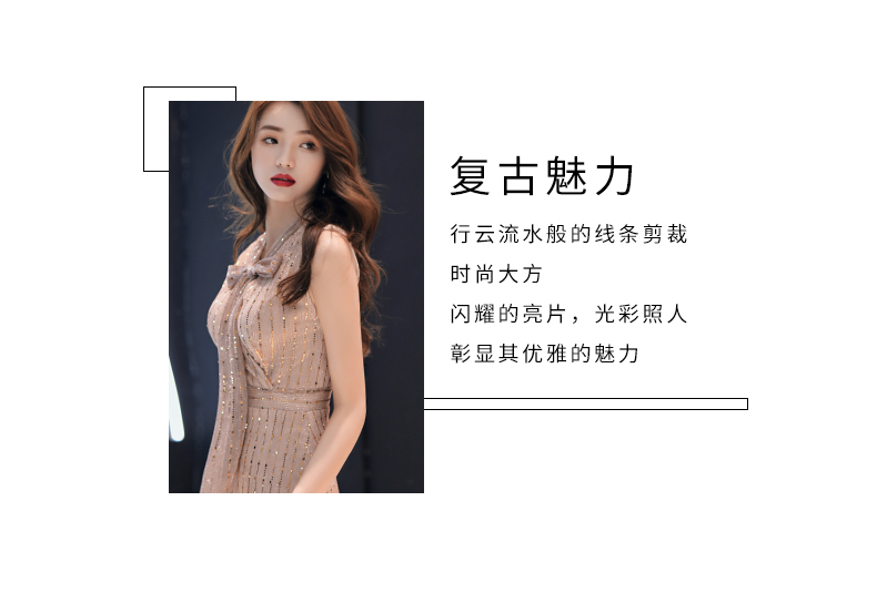 Mrhippies light luxury brand high-end womens hip-hugging lace-up banquet small evening dress new temperament retro celebrity birthday Korean style waist slimming short dress | play money casino(图2)